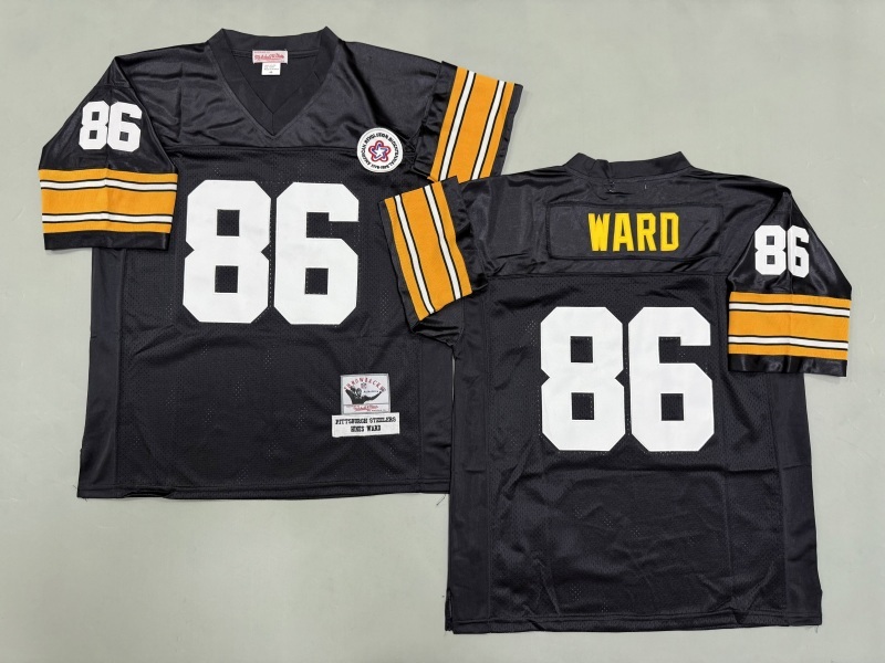 Men 2025 Pittsburgh Steelers #86 Ward black Throwback Limited NFL Jersey style 004->pittsburgh steelers->NFL Jersey
